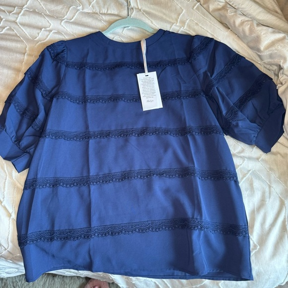 Grace Karin puff sleeve business casual shorts sleeve blouse size medium NWT - Picture 6 of 12